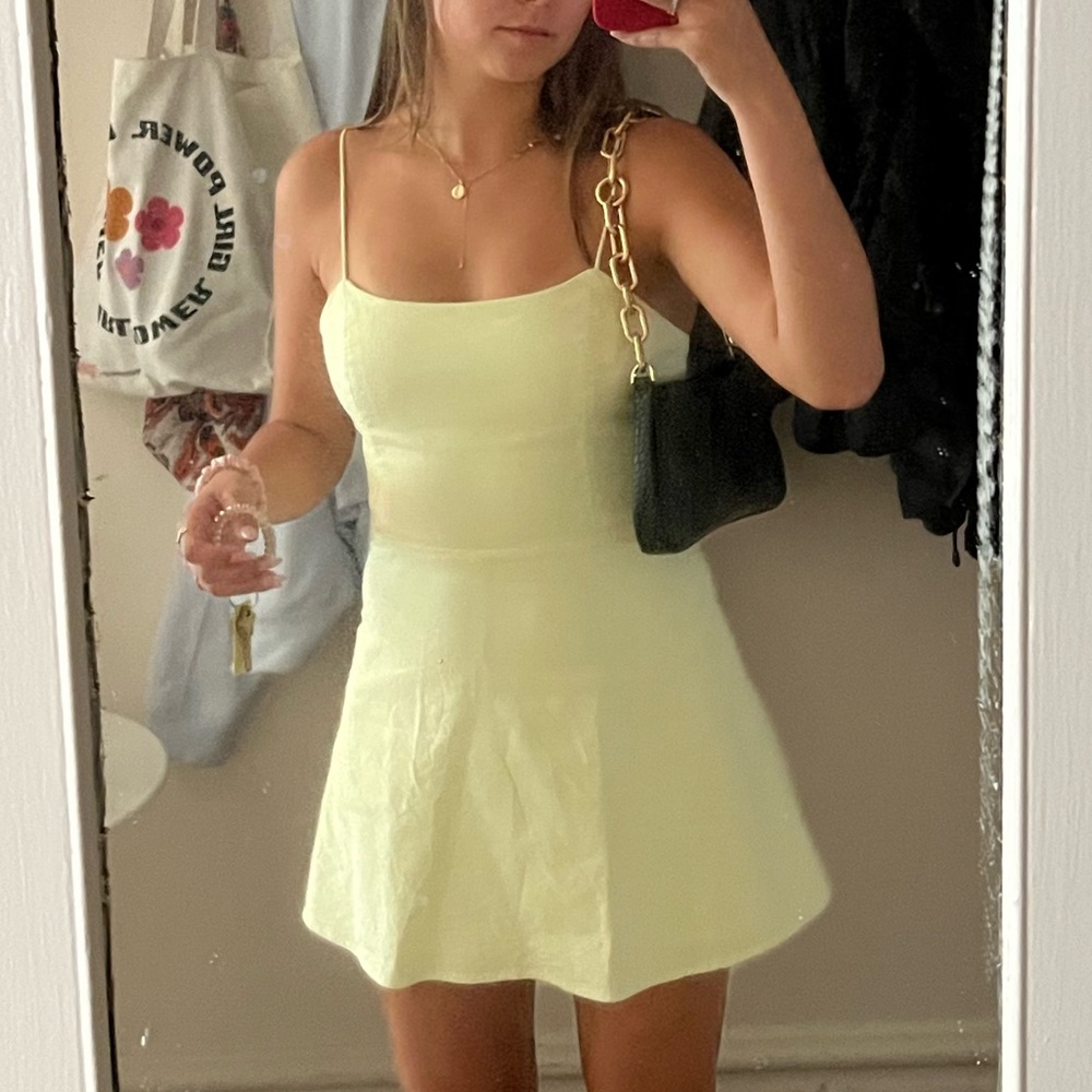 Zara light lime green skort dress